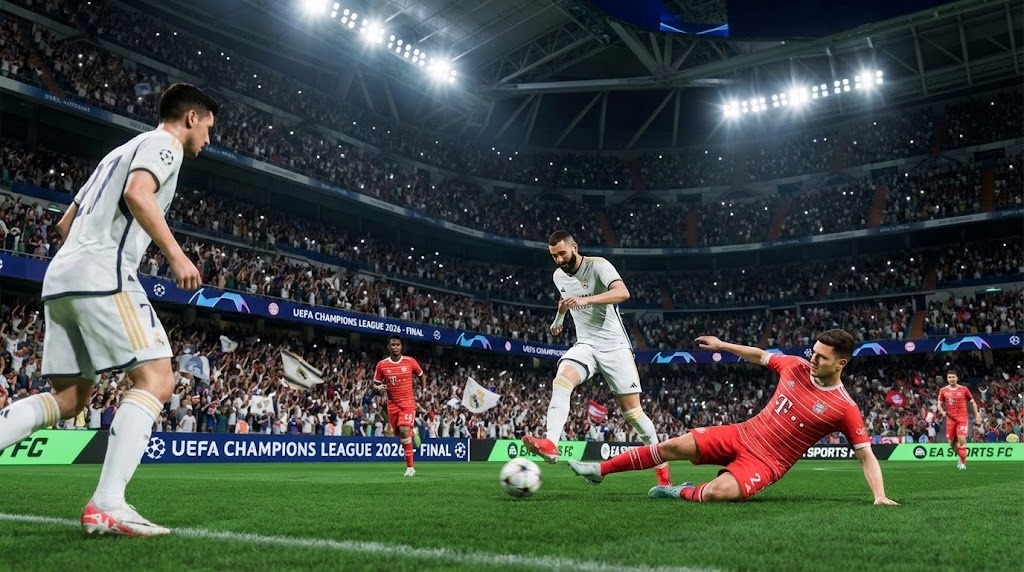 Jadwal Liga Champions 2026 menampilkan tim favorit, pemain bintang, dan aksi pertandingan realistis